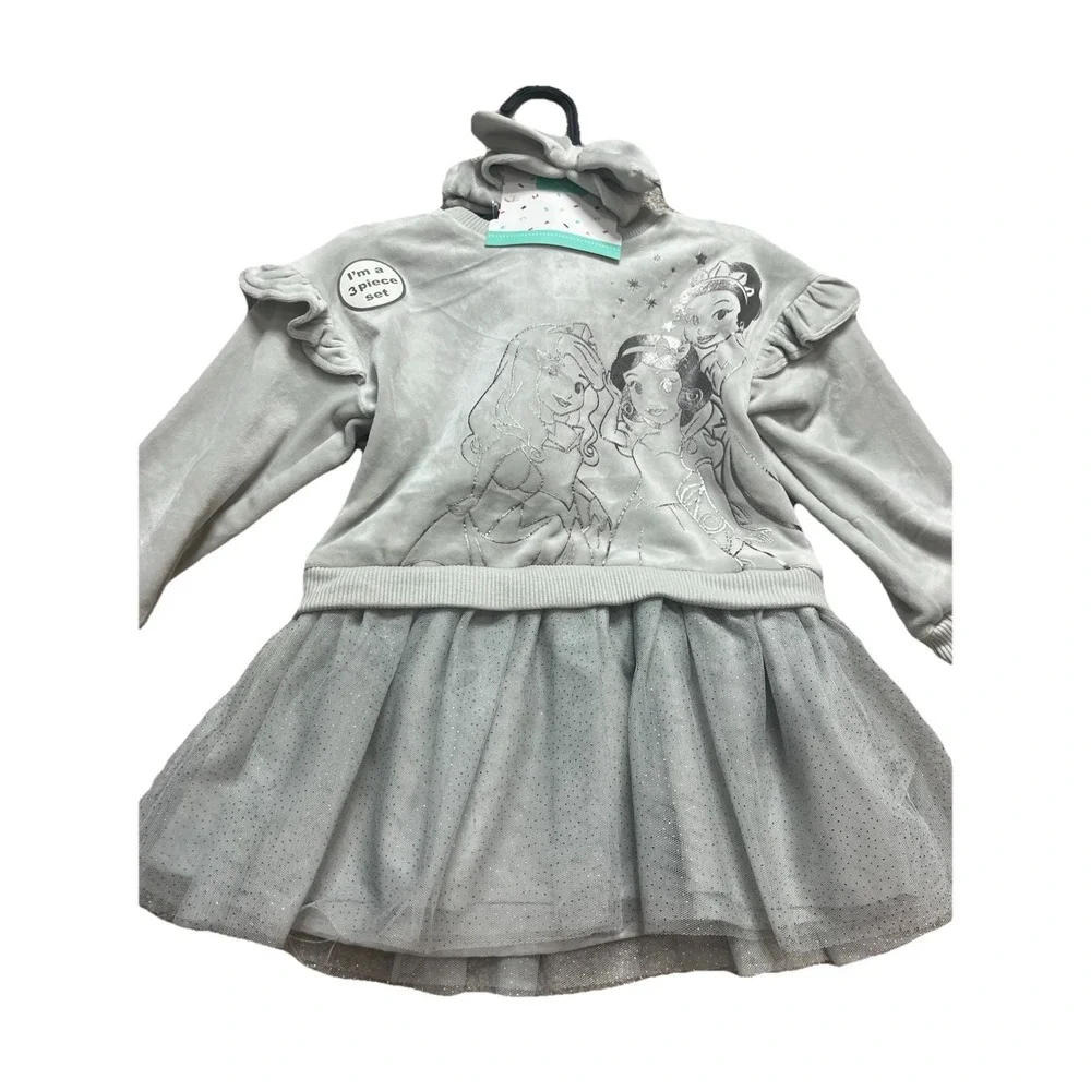 Disney Baby Princess 3 Piece Outfit Gray Size 24 Months‎ Dress